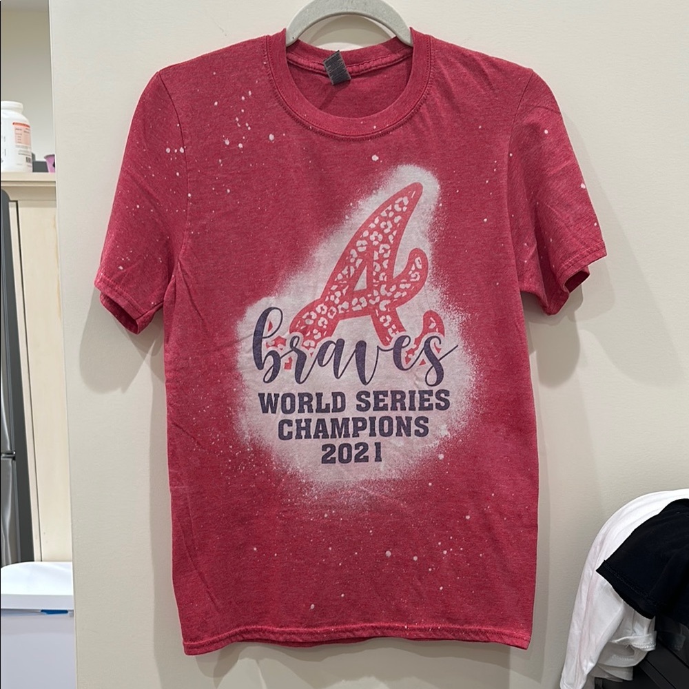 2021 Atlanta Braves World Series Champions Cheetah Bleached Shirt